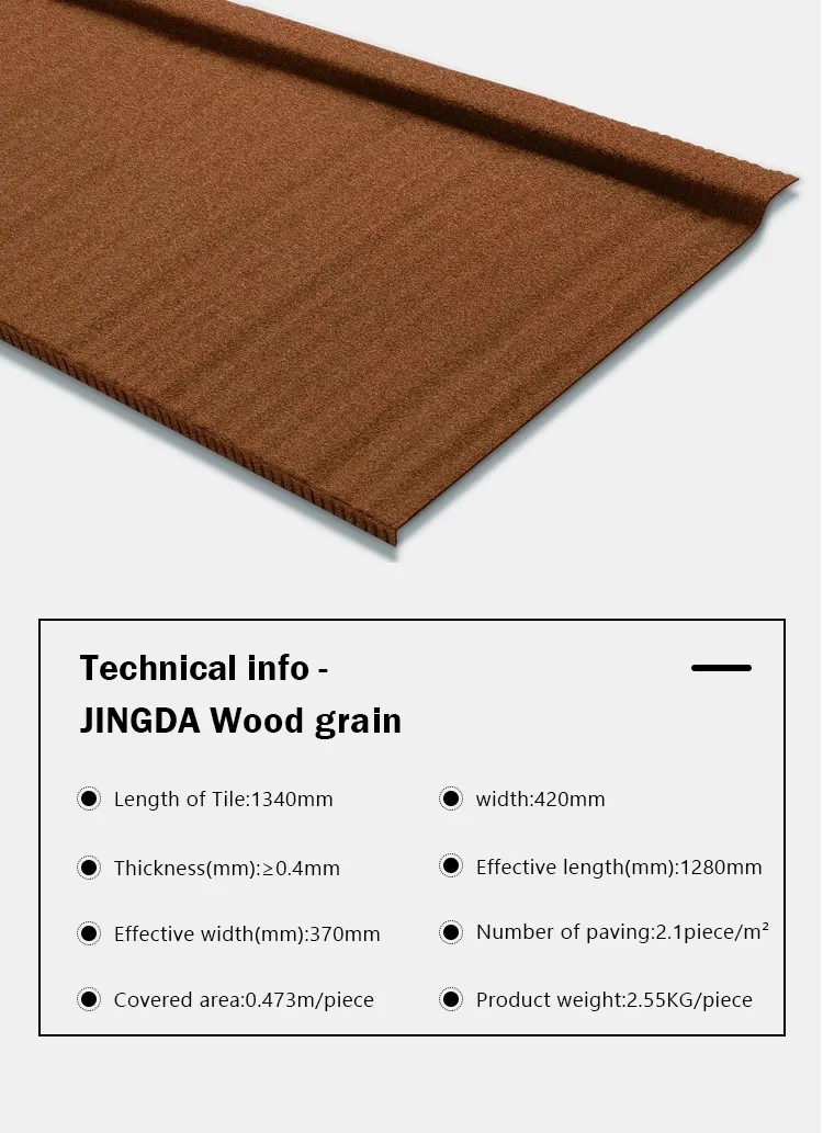 0.3---0.4*1340*420mm Colored Stone Coated Steel Roof Tile for Construction Stone Coated Roofing Panel