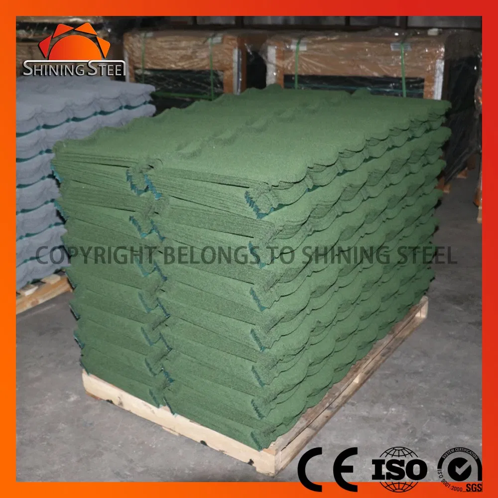 0.35* 1340 *420mm Colored Stone Coated Steel Roof Tile for Construction