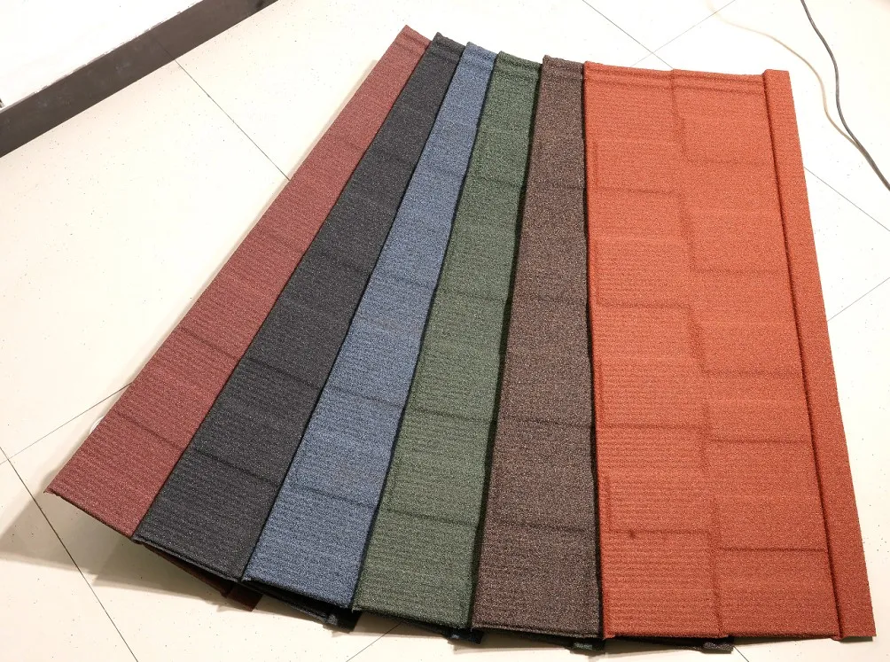 0.35mm, 0.4mm, 0.45mm Thickness and 1340*420mm Size Stone Coated Steel Roofing Tile