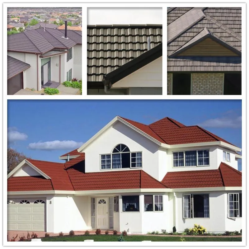 0.35mm, 0.4mm, 0.45mm Thickness and 1340*420mm Size Stone Coated Steel Roofing Tile