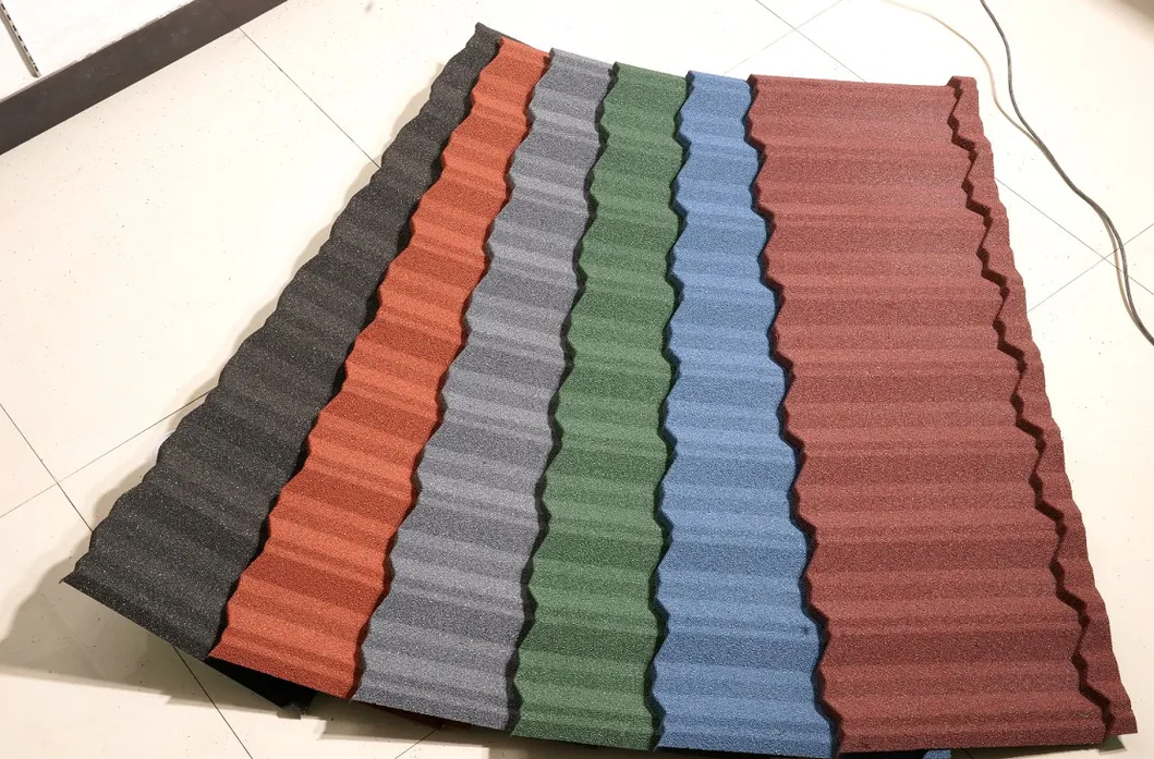 0.35mm, 0.4mm, 0.45mm Thickness and 1340*420mm Size Stone Coated Steel Roofing Tile