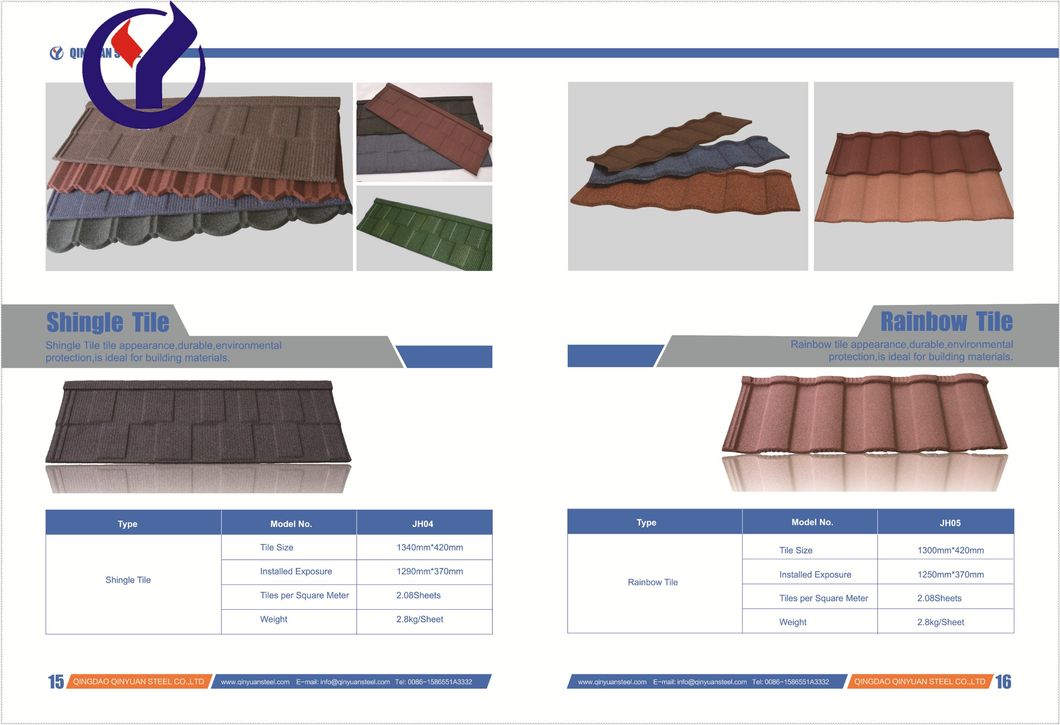 0.4mm Thickness 1340*420 Terrabella Classic Stone Coated Metal Roof Tile