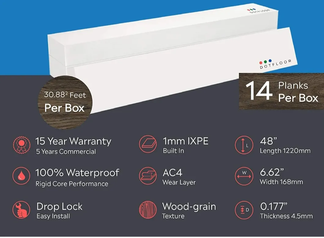 100% Waterproof Floor Lifeproof Sterling Oak Waterproof Vinyl Planks Flooring Waterproof Spc Flooring