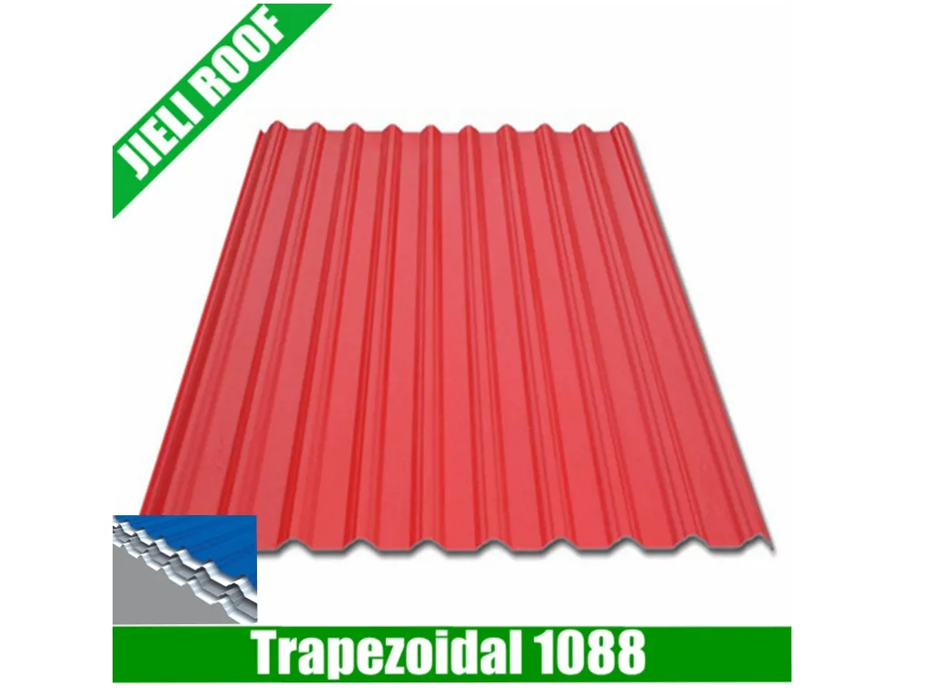 1088 Trapezoidal UPVC Roofing Sheet Building Material