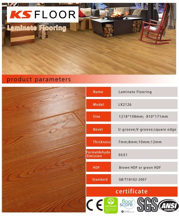 12mm AC2 Easy Click Laminate Floor Hand Scraped Embossed1