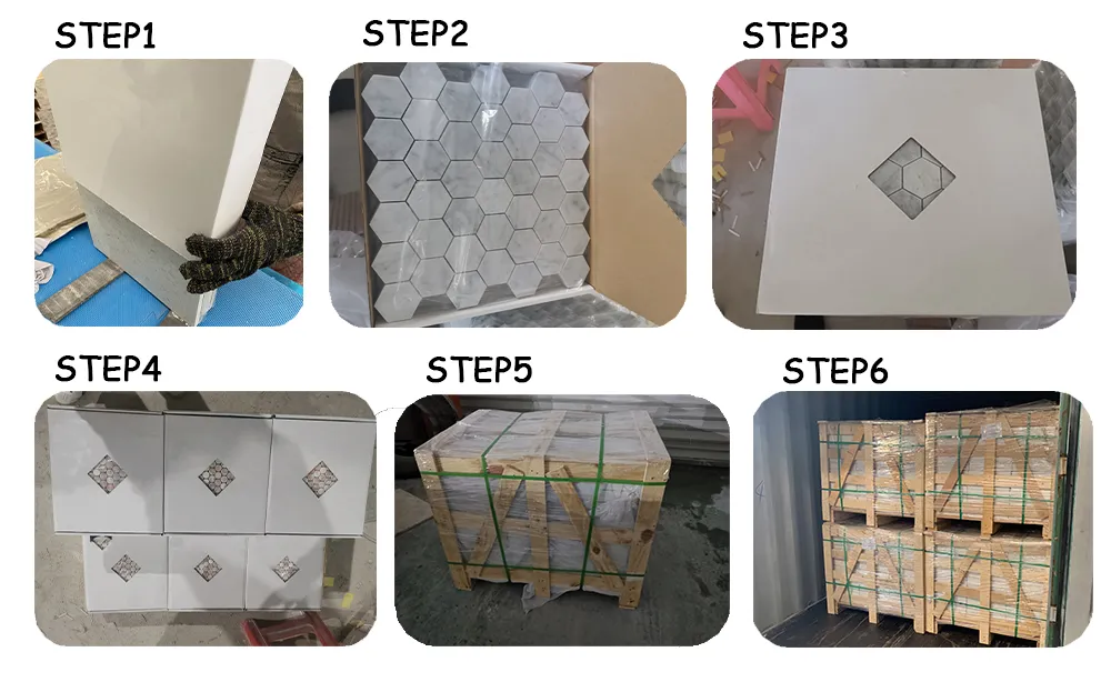 12X12 Inch Marble PVC Sticker Waterproof Self Adhesive Kitchen Backsplash Peel and Stick Marbling Tiles for Bathroom