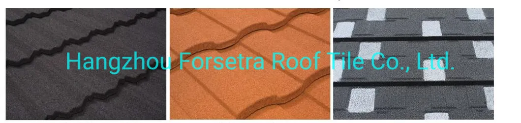 1340*420 mm Size 50 Years Lifespan Warranty China Sand Chip Coated Steel Metal Roof Tile