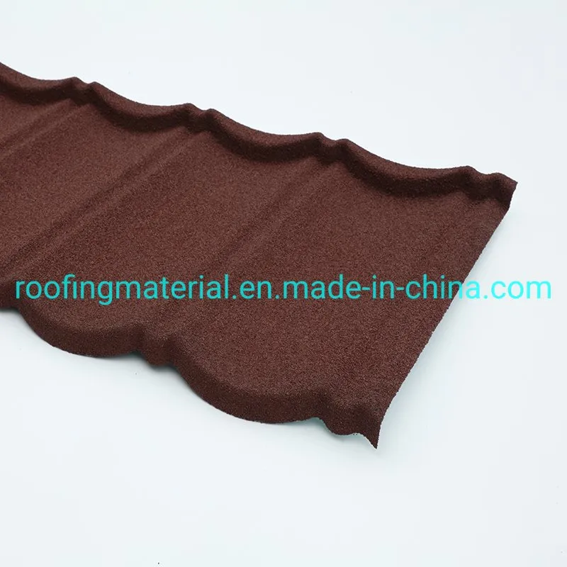 1340*420 mm Size 50 Years Lifespan Warranty China Sand Chip Coated Steel Metal Roof Tile