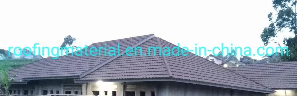 1340*420 mm Size 50 Years Lifespan Warranty China Sand Chip Coated Steel Metal Roof Tile