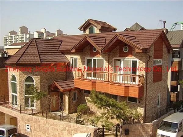 1340*420mm 0.38 Thickness Stone Coated Steel Lightweight Roof Tiles for Africa House Plan