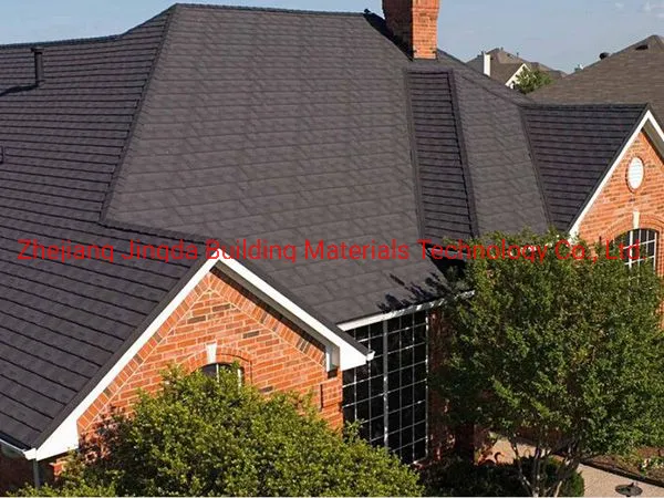 1340*420mm 0.38 Thickness Stone Coated Steel Lightweight Roof Tiles for Africa House Plan