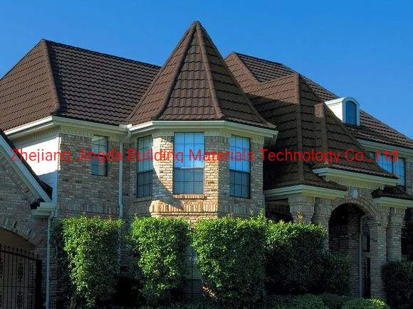 1340*420mm 0.38 Thickness Stone Coated Steel Lightweight Roof Tiles for Africa House Plan