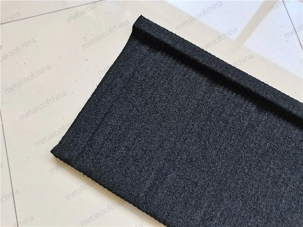 1340*420mm Black Wood Shake Stone Coated Metal Roofing Low Price