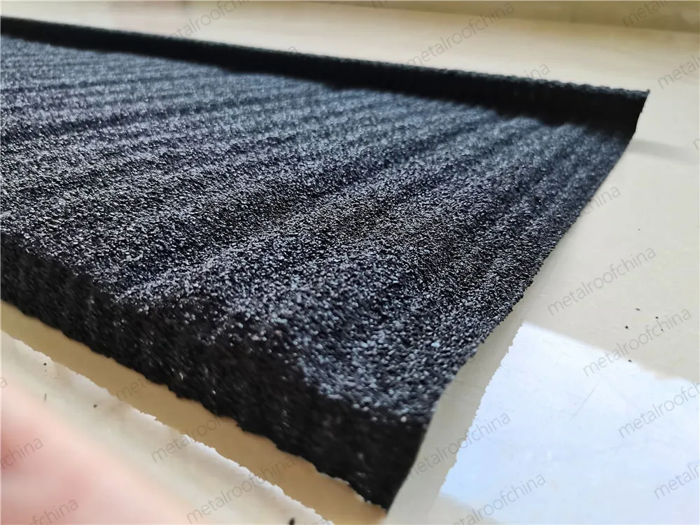 1340*420mm Black Wood Shake Stone Coated Metal Roofing Low Price