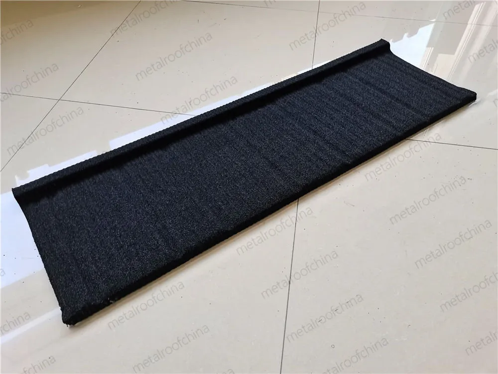 1340*420mm Black Wood Shake Stone Coated Metal Roofing Low Price