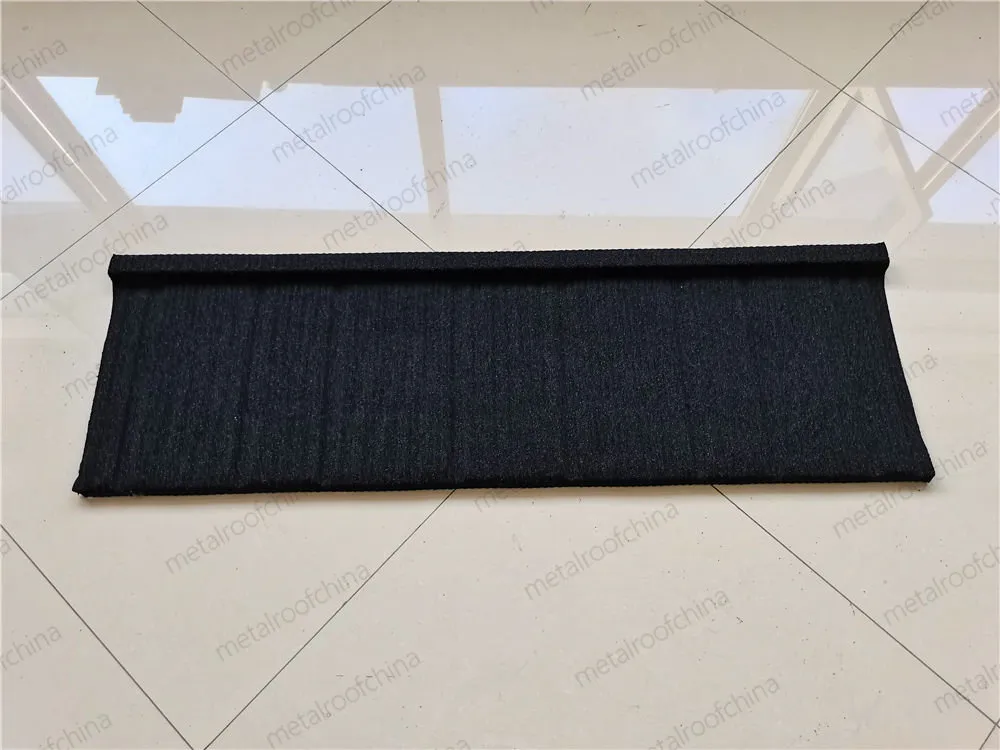 1340*420mm Black Wood Shake Stone Coated Metal Roofing Low Price