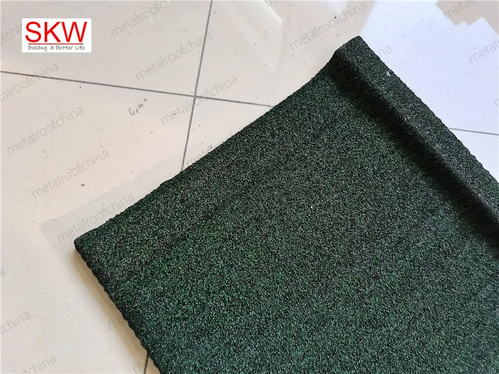 1340*420mm Colours Stone Coated Metal Roofing Green Color From Skw