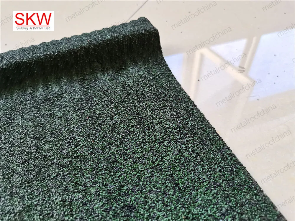 1340*420mm Colours Stone Coated Metal Roofing Green Color From Skw