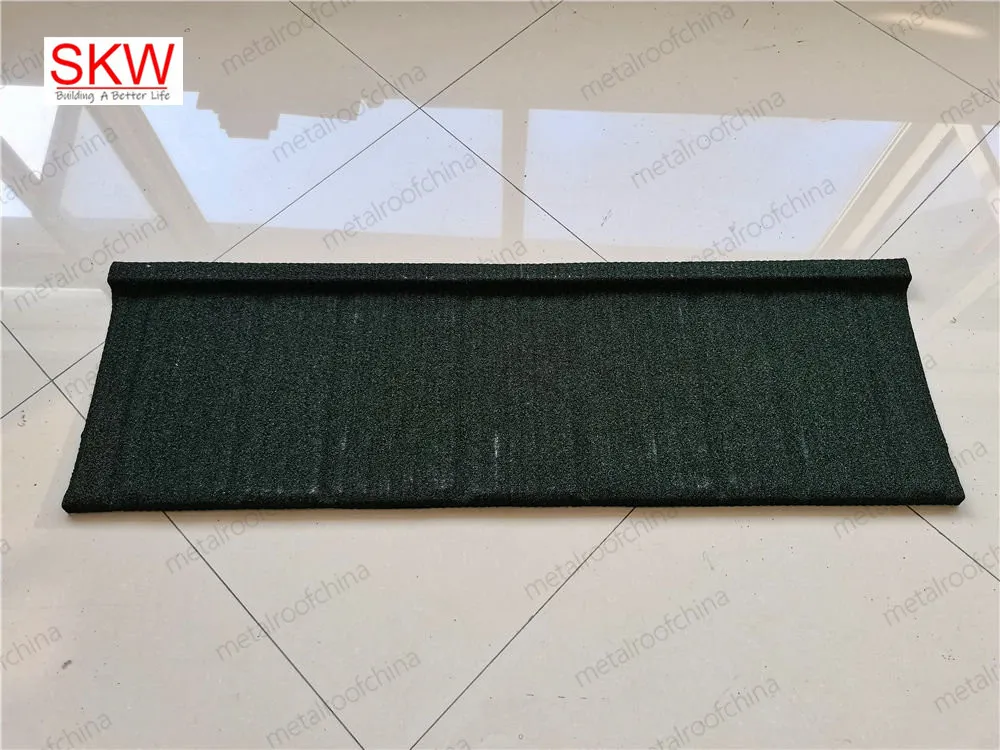 1340*420mm Colours Stone Coated Metal Roofing Green Color From Skw