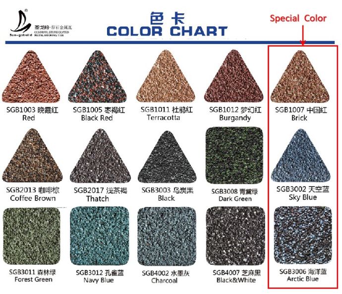1340*420mm Maroon Red Roof Sheets, Cheap Price Flat Shingle Tile Color Stone Coated Roofing Tiles in Togo