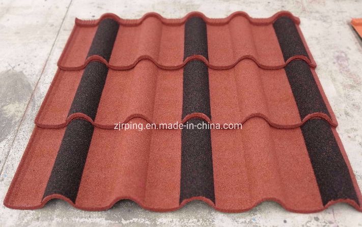 1340*420mm Maroon Red Roof Sheets, Cheap Price Flat Shingle Tile Color Stone Coated Roofing Tiles in Togo