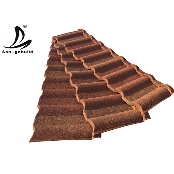 1340 *420mm Maroon Red Roof Sheets, Cheap Price Flat Shingle Tile Color Stone Coated Roofing Tiles in Togo