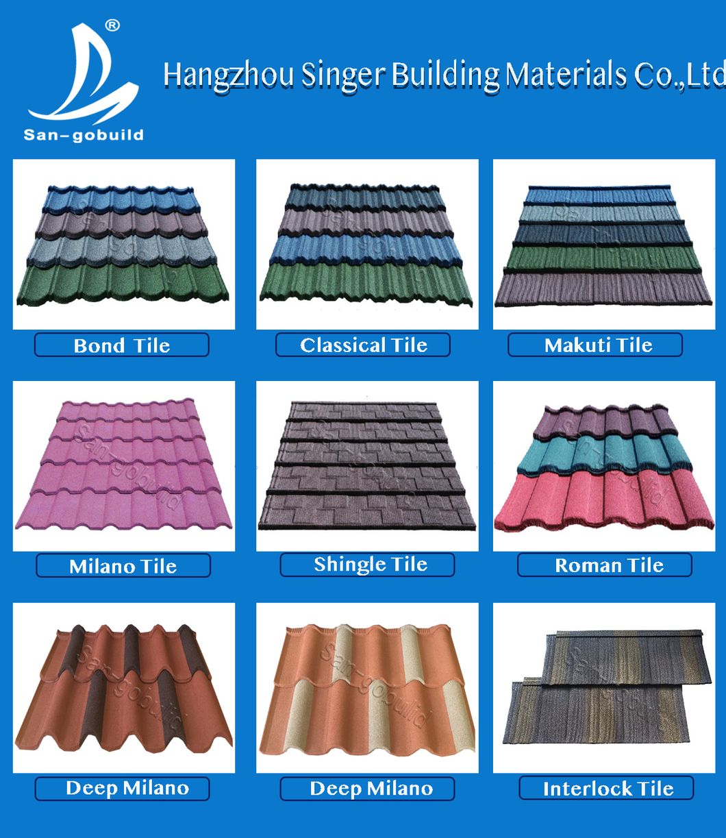 1340*420mm Maroon Red Roof Sheets, Cheap Price Flat Shingle Tile Color Stone Coated Roofing Tiles in Togo