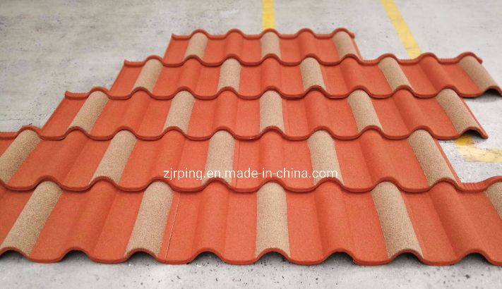 1340*420mm Maroon Red Roof Sheets, Cheap Price Flat Shingle Tile Color Stone Coated Roofing Tiles in Togo