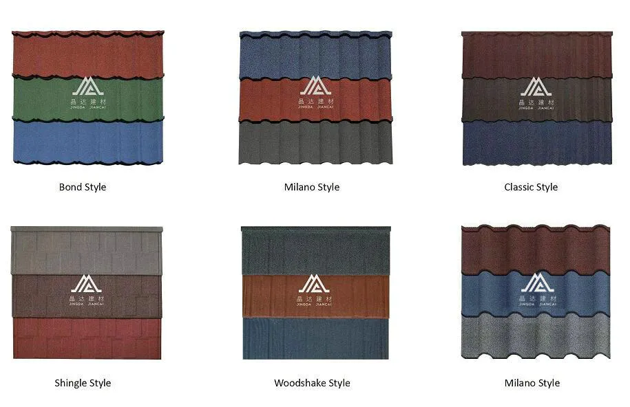 1340*420mm Milano Stone Chip Coated Metal Roof Tiles