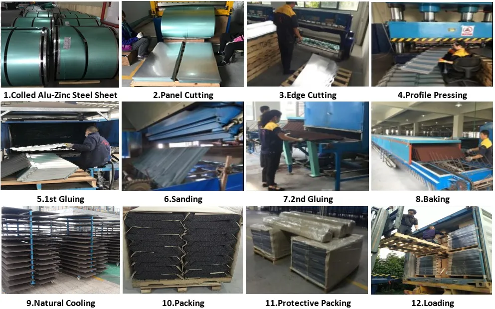 1340mm Colorful Steel Stone Coated Metal Roof Tile for Steel Structure House