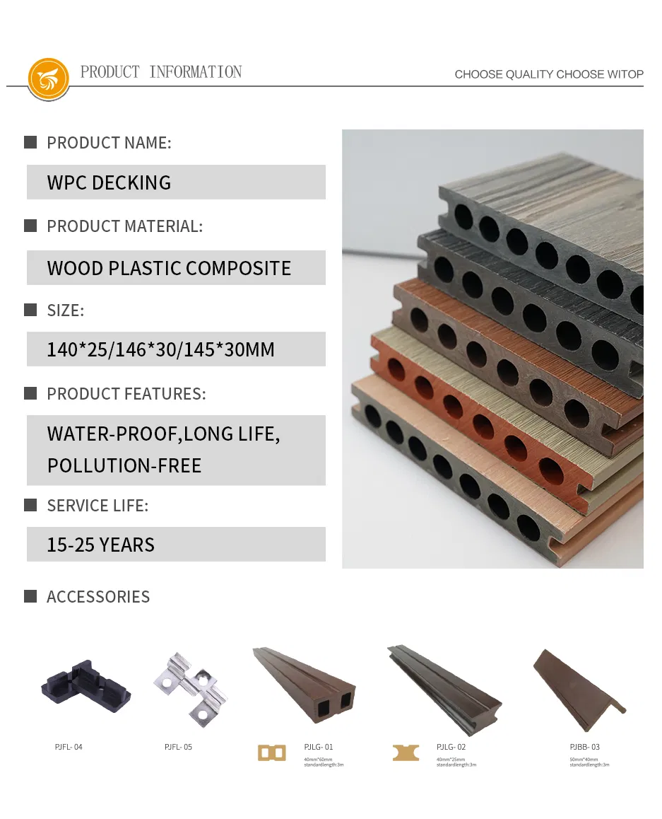 138X22mm WPC Capped Co-Extrusion Wood Plastic Composite Decking