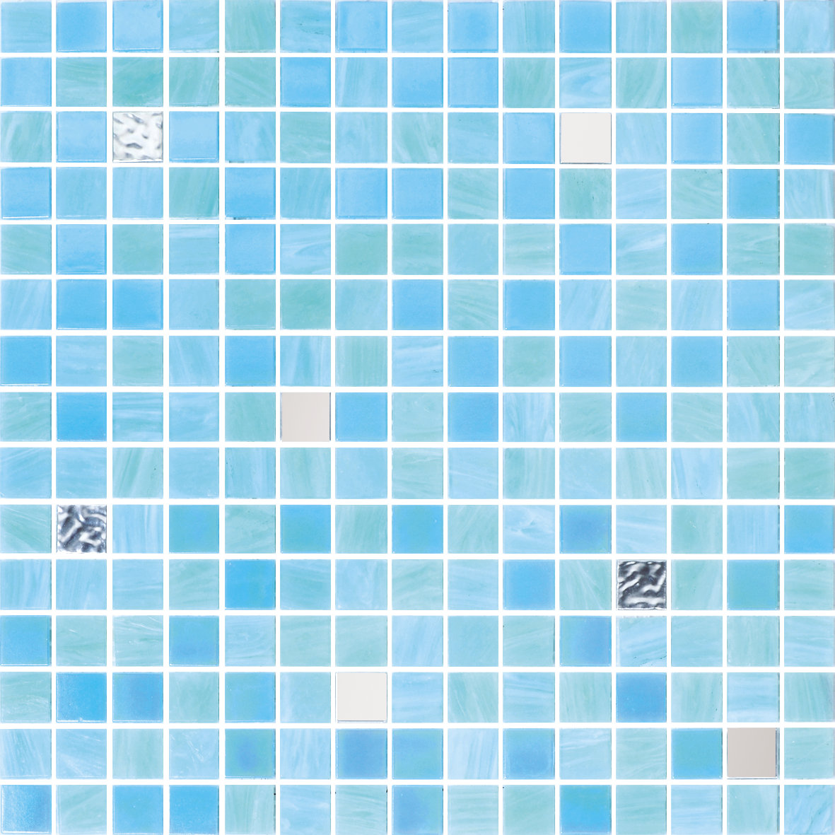 20X20 Blue Glass Swimming Pool Mosaic Tile Art