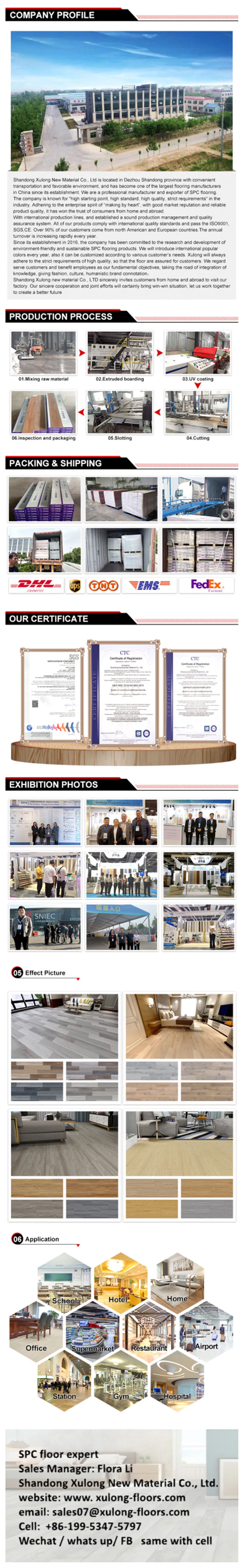 3.5-6mm Fire Insulation Spc Flooring Tile 7.21 in. Wide X 48.03 in. Long with Carpet Texture