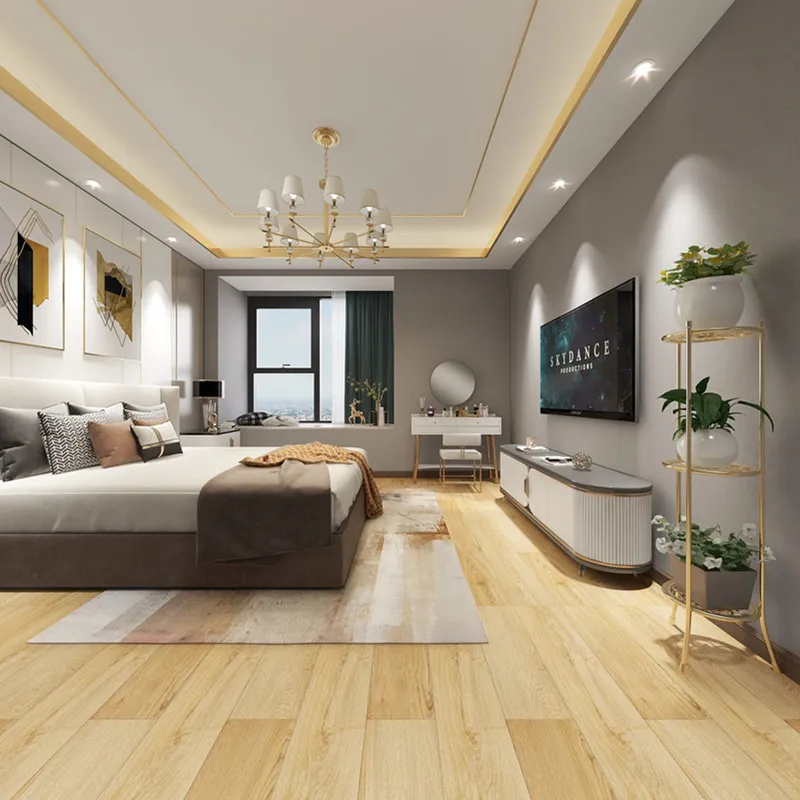 3.5-6mm Fire Insulation Spc Flooring Tile 7.21 in. Wide X 48.03 in. Long with Carpet Texture