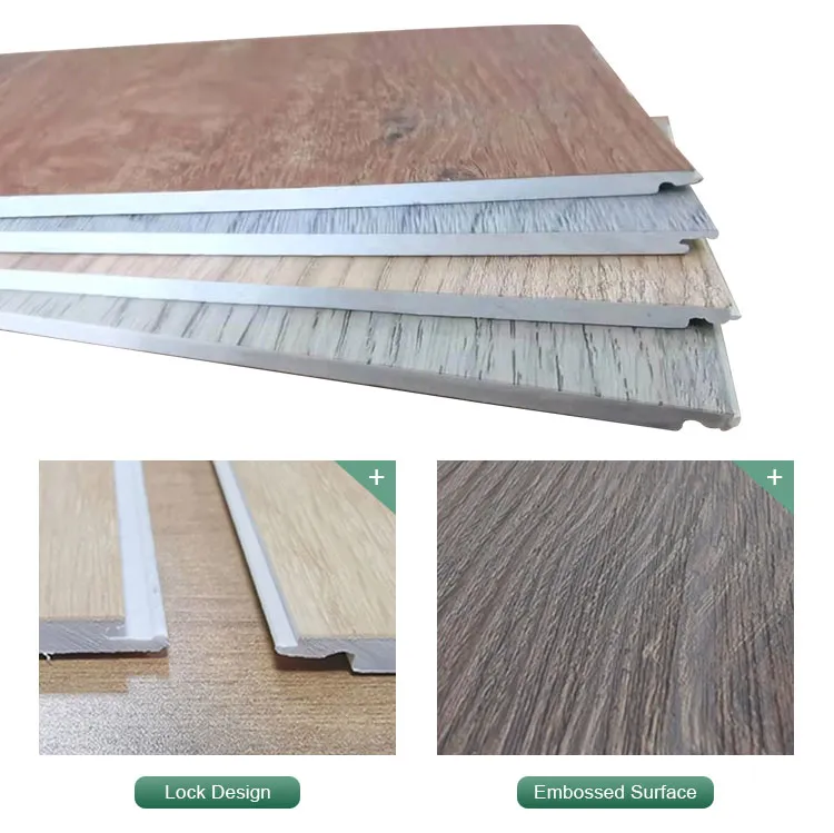 3.5-6mm Fire Insulation Spc Flooring Tile 7.21 in. Wide X 48.03 in. Long with Carpet Texture