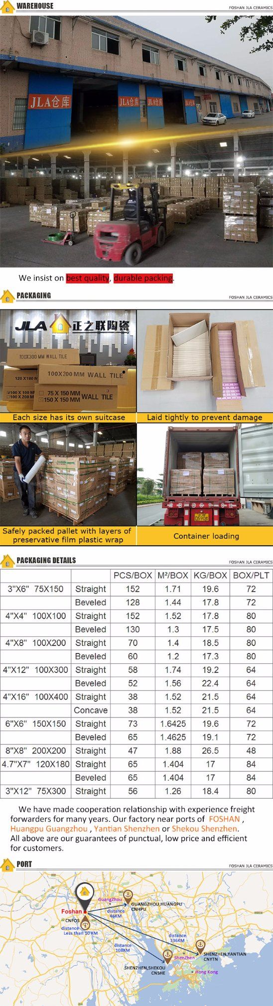 3"X6"/7.5X15cm Grey Subway Tiles for Bathroom/Kitchen/Coffee Shop