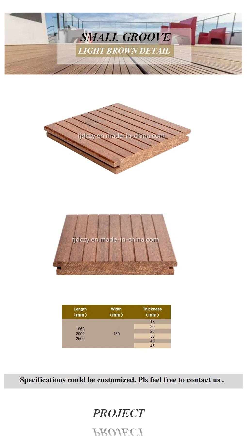 30 Years Warranty Natural Hardwood Look Outside Bamboo Decking