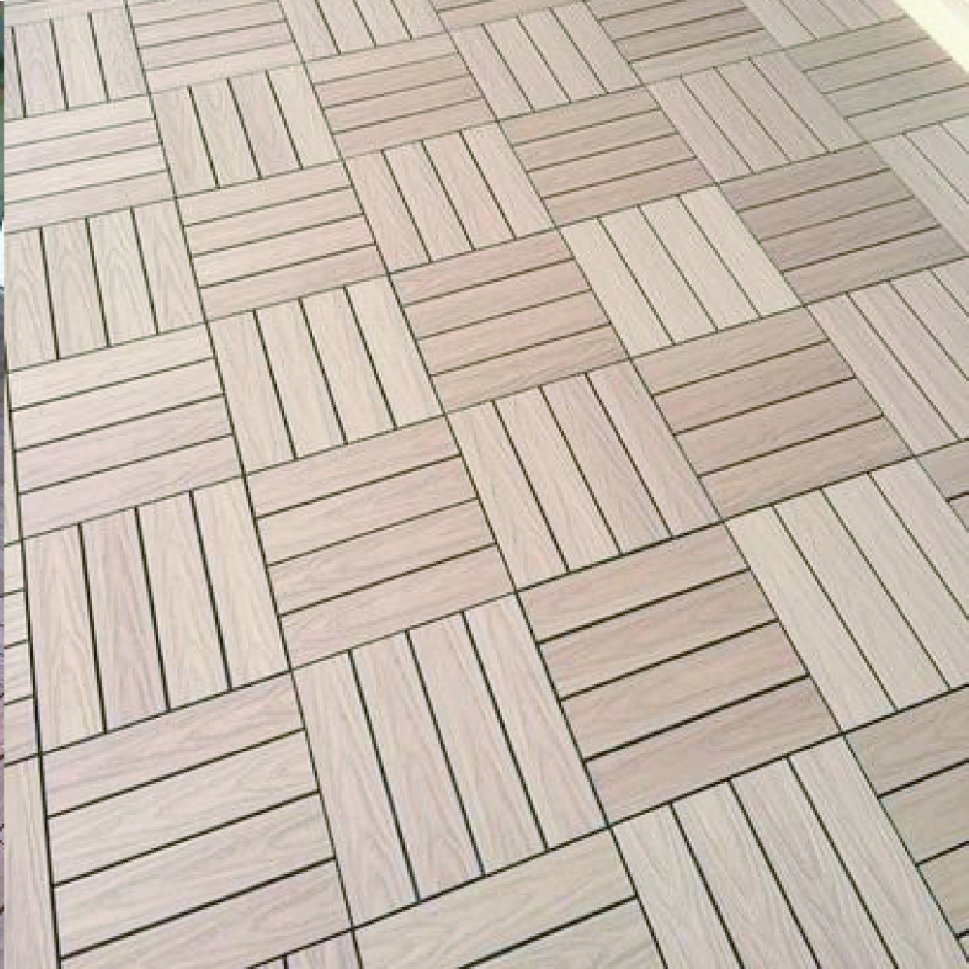 3D Deep Embossing WPC Deck Tiles Waterproof Composite DIY Interlocking Flooring Tiles