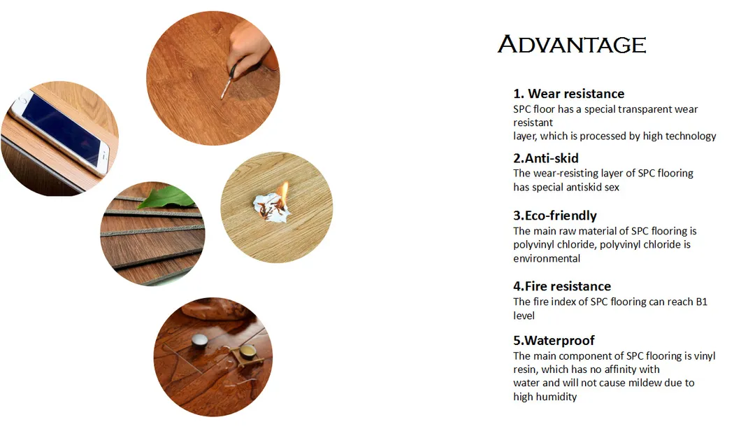 4/5mm Popular Click Spc Vinyl Floor for Living Room