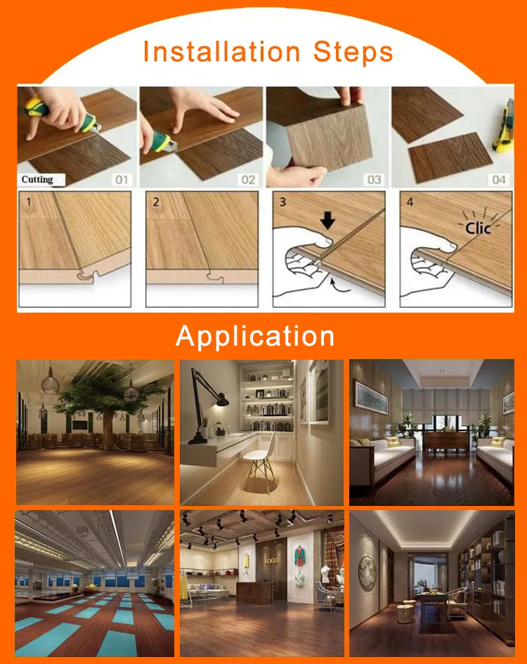 4mm 100% Virgen Material Vinyl Spc Flooring Cost Per Square Metre Heat Resistant for Sale