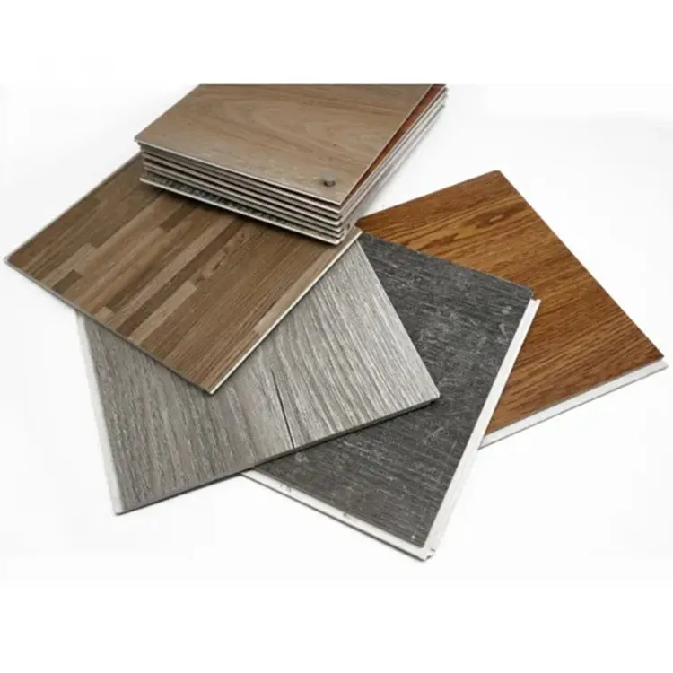 4mm 5mm PVC Wood Look Flooring Plank Interlocking Vinyl Floor Tiles Spc Floor Gray