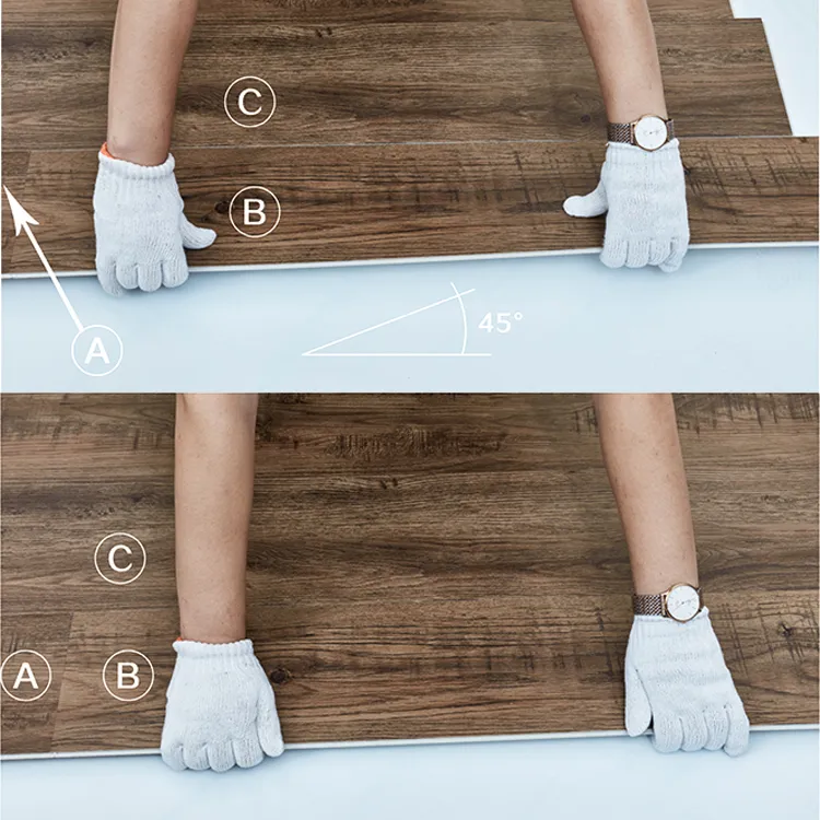 4mm 5mm PVC Wood Look Flooring Plank Interlocking Vinyl Floor Tiles Spc Floor Gray