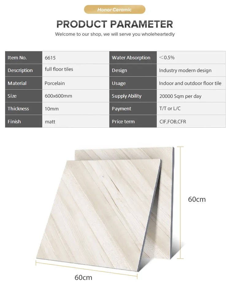 600*600 mm Factory Directly Sale Glazed Matt Livingroom Floor Tiles From Chinese Manufacturer