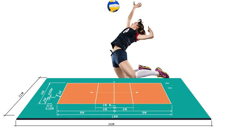 Ak Factory Professional Mats Synthetic Volleyball Standard Size Court Flooring