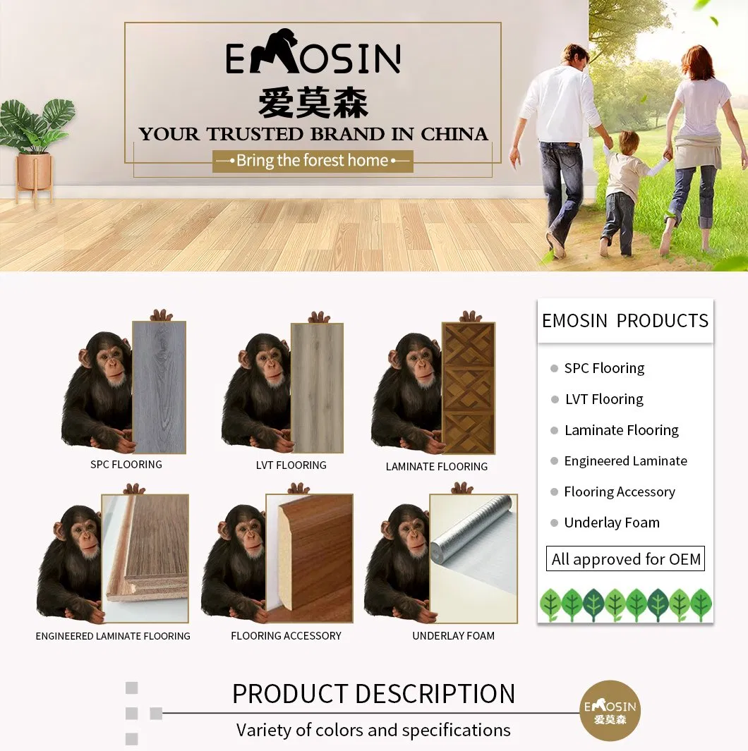 Al Por Mayor Pegajoso Impermeable Lvt/PVC/Lvp/Rvp/Spc Piso De La Cerradura Del Tecleo De La Baldosa De Vinilo
