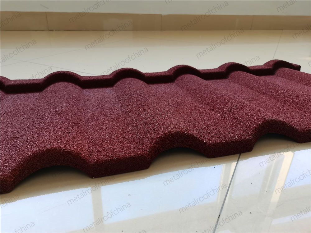 Al-Zinc Coating Steel Roofing 0.38*1340*420mm Milano Design Red Color