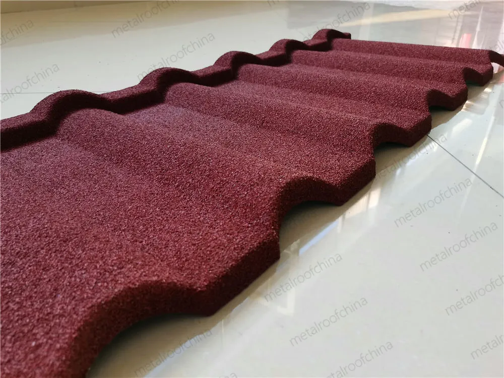 Al-Zinc Coating Steel Roofing 0.38* 1340 *420mm Milano Design Red Color