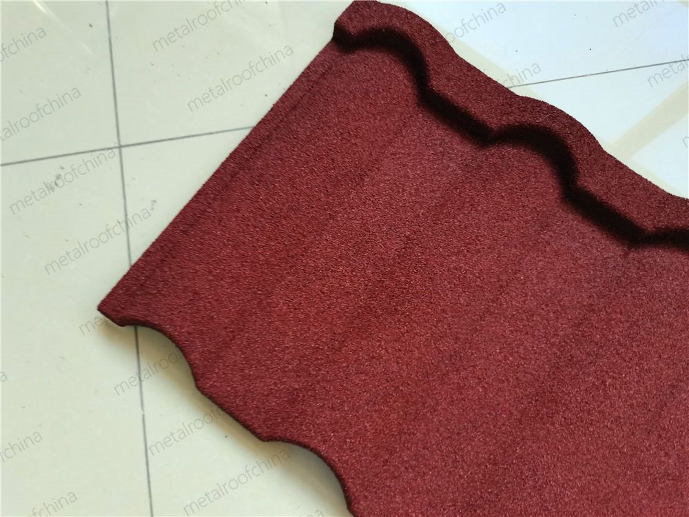 Al-Zinc Coating Steel Roofing 0.38*1340*420mm Milano Design Red Color