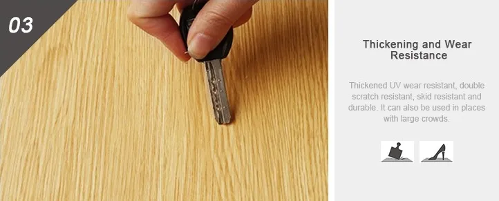 Anti-Scratch Spc Click Flooring Embossed Wooden Design 8mm Spc Vinyl Flooring