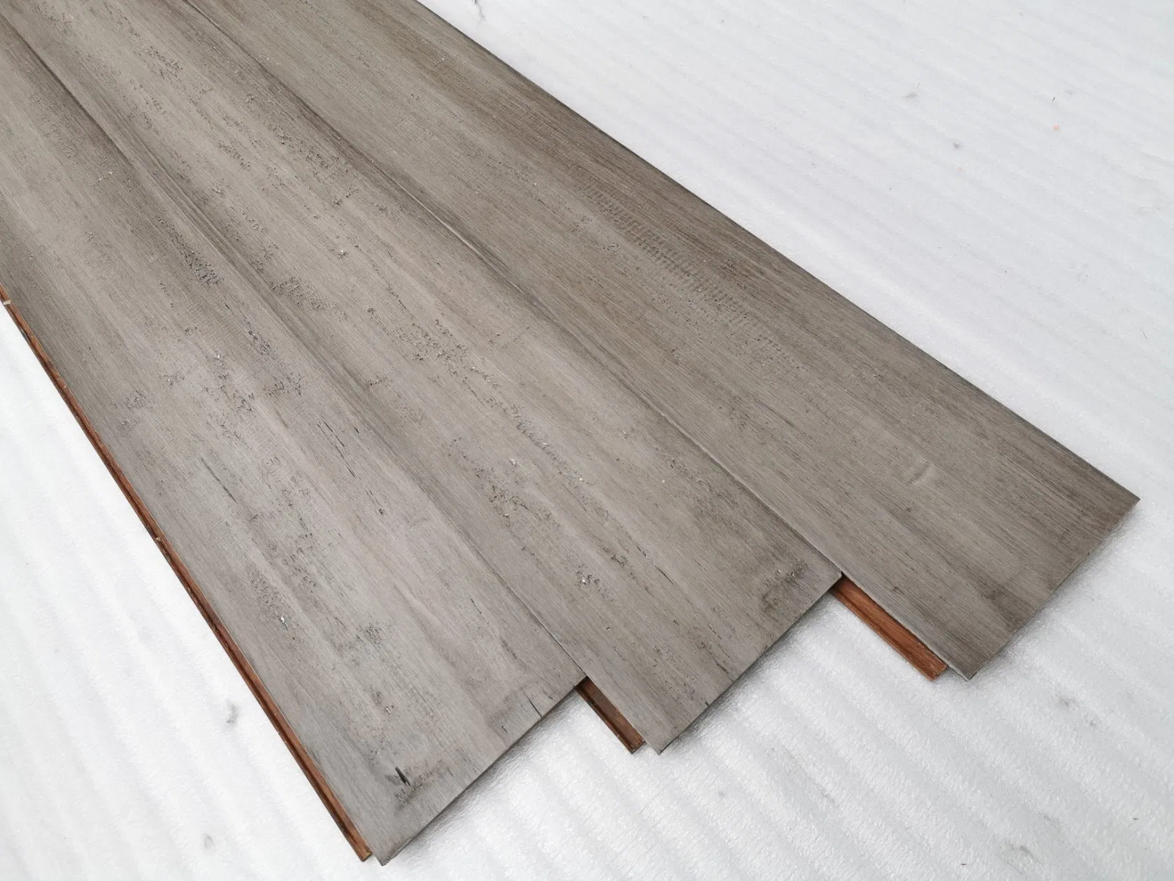 Antique Wirebrushed Surface Handscraped Grey Bamboo Flooring Click Parquet for Indoor
